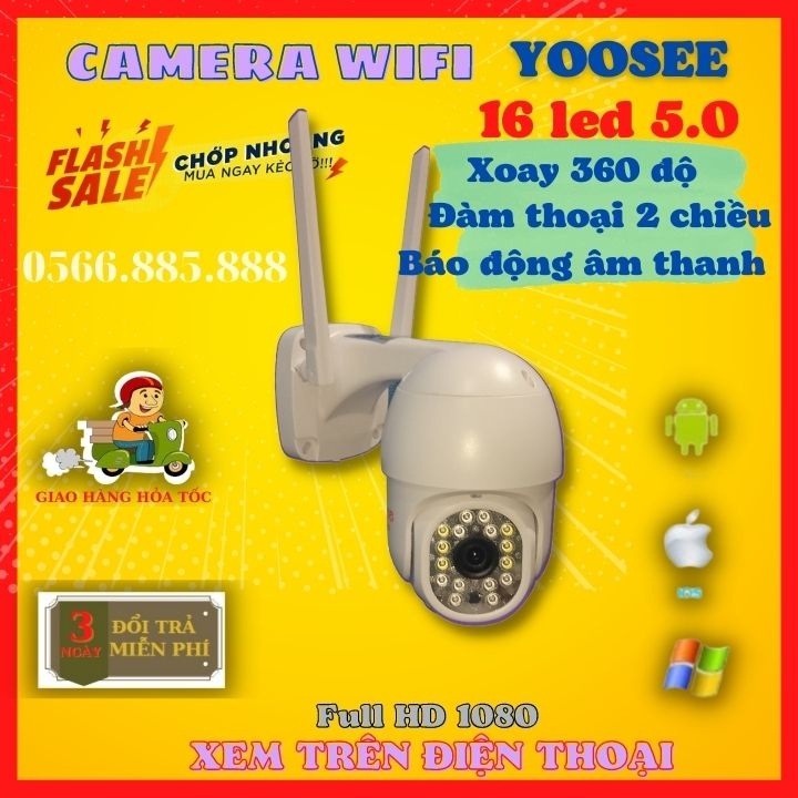 Phá giá camera yoosee 1080P chính hãng kết nối điện thoại, máy tính