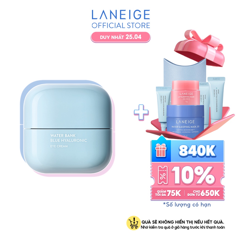 [PHIÊN BẢN MỚI] Kem Dưỡng Ẩm Dành Cho Mắt Laneige Water Bank Blue HA Eye Cream 25ml