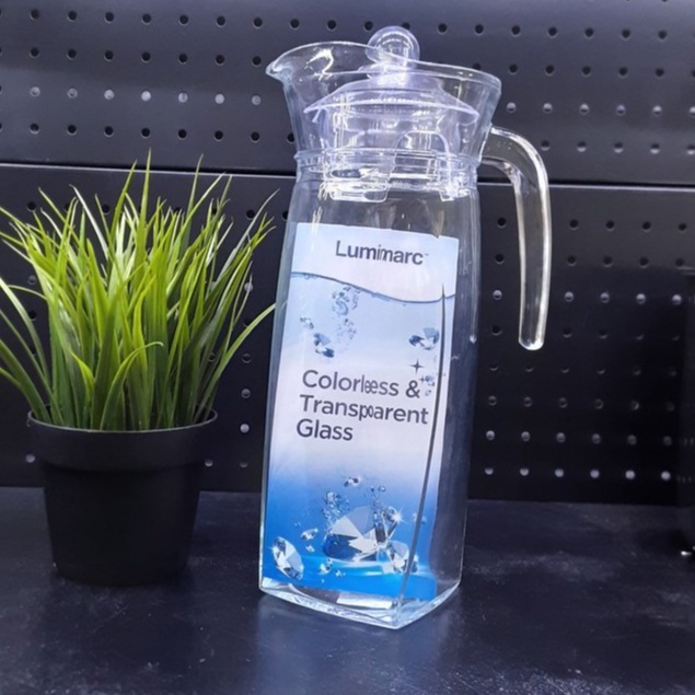 Bình đựng nước thủy tinh có nắp Luminarc Flame 1,3L - J8535, chống xước, chống bám màu