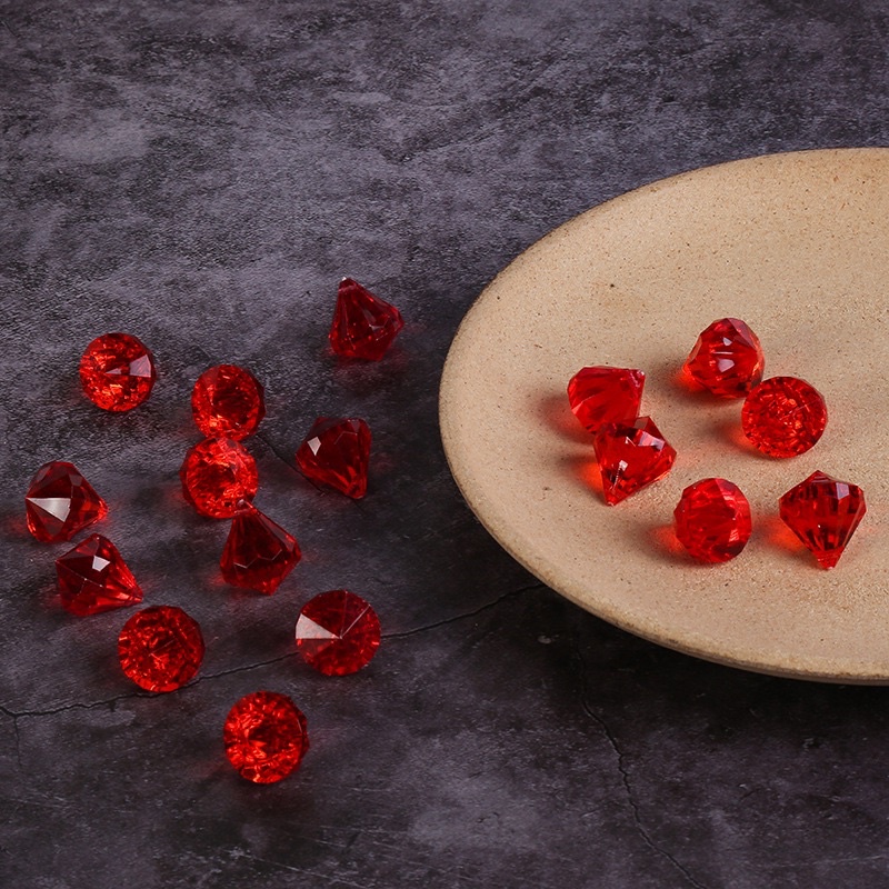 Hạt kim cương pha lê loại vừa, nhiều màu vật liệu làm hoa nhựa pha lê handmade, se kẽm làm hoa