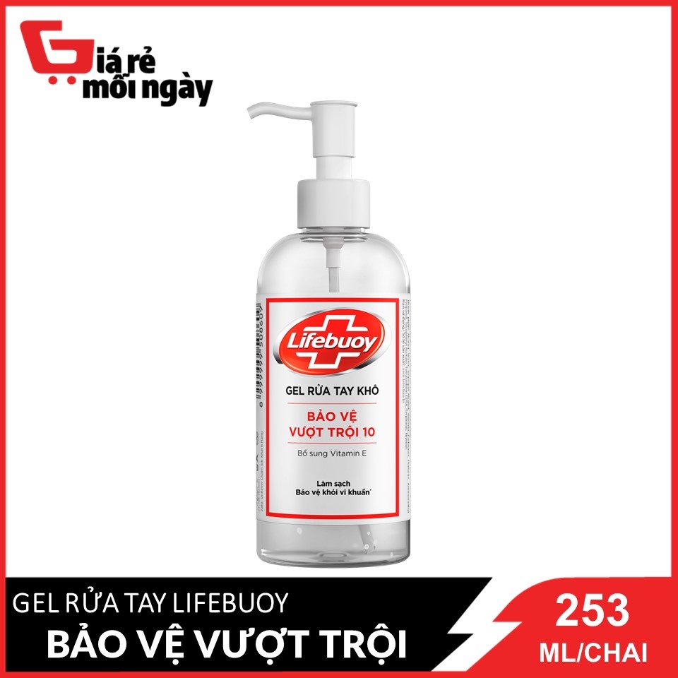 Gel Rửa Tay Khô Lifebuoy 235ml Total 10 Diệt Sạch Nhanh 99.9% Vi Khuẩn An Toàn Cho Da Với Vitamin E