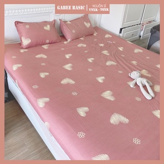 Set 1 vỏ ga + 2 vỏ gối poly cotton - tim hồng