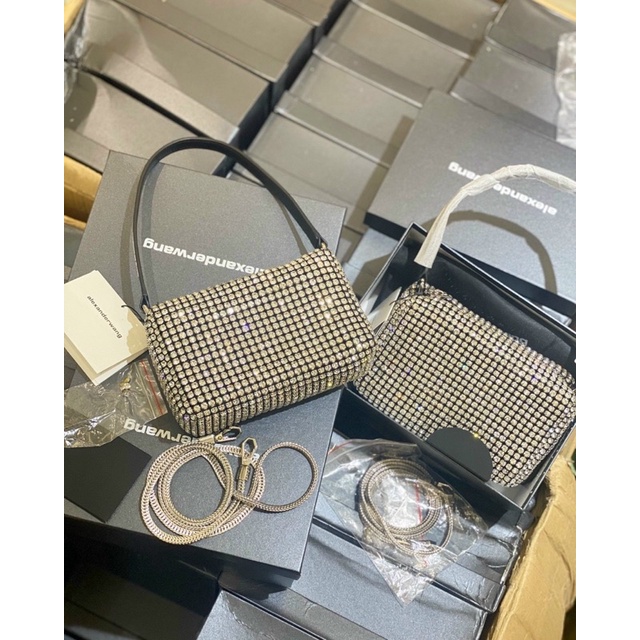 Túi cầm tay/đeo vai đính hạt pha lê ALEXANDER WANG
