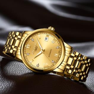 Đồng Hồ Nam Cơ Automatic Fngeen Máy Nhật Mặt Kính Chống Xước Dây Kim Loại Có Lịch Ngày- Mã 6035