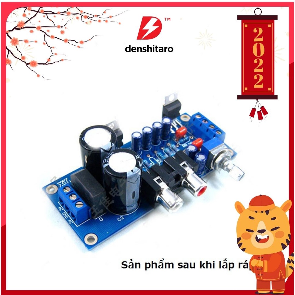 Denshitaro Bộ linh kiện mạch khuếch đại âm thanh tự ráp 18Wx2 Dual-Channel TDA2030A D00-171