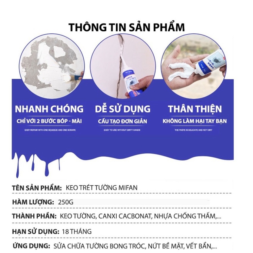 Keo Vá Vết Nứt Tường Nhà Cao Cấp Chống Nước Chống Mốc ILY