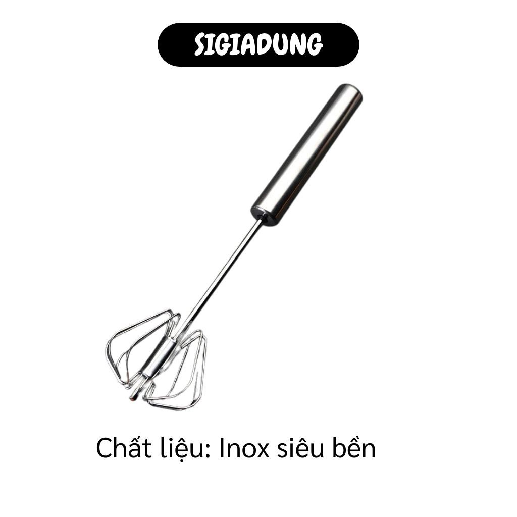 [SALE] Dụng Cụ Đánh Trứng - Cây Đánh Trứng, Khuấy Bột Inox Có Trục Xoay Bán Tự Động 8209