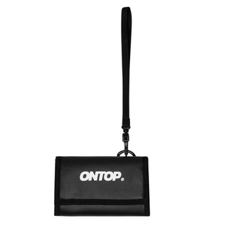 Ví da ngắn local brand ONTOP, ví ngắn nữ cầm tay màu đen New Logo (reseller)