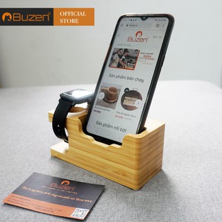 Dock sạc để bàn bằng gỗ tre dùng cho IPtáo watch