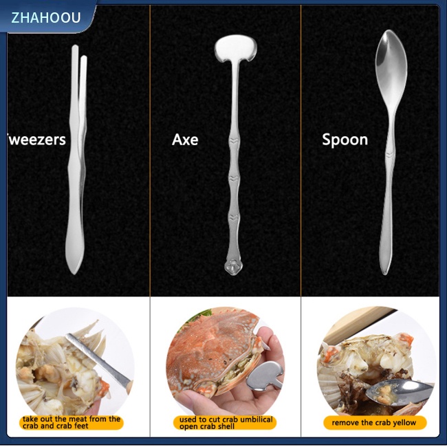 ☃Nhà☃ Set 8 Dụng Cụ Ăn Cua Bằng Thép Không Gỉ