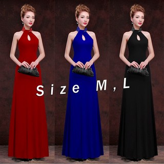 Đầm maxi cổ yếm đính hạt xinh xắn