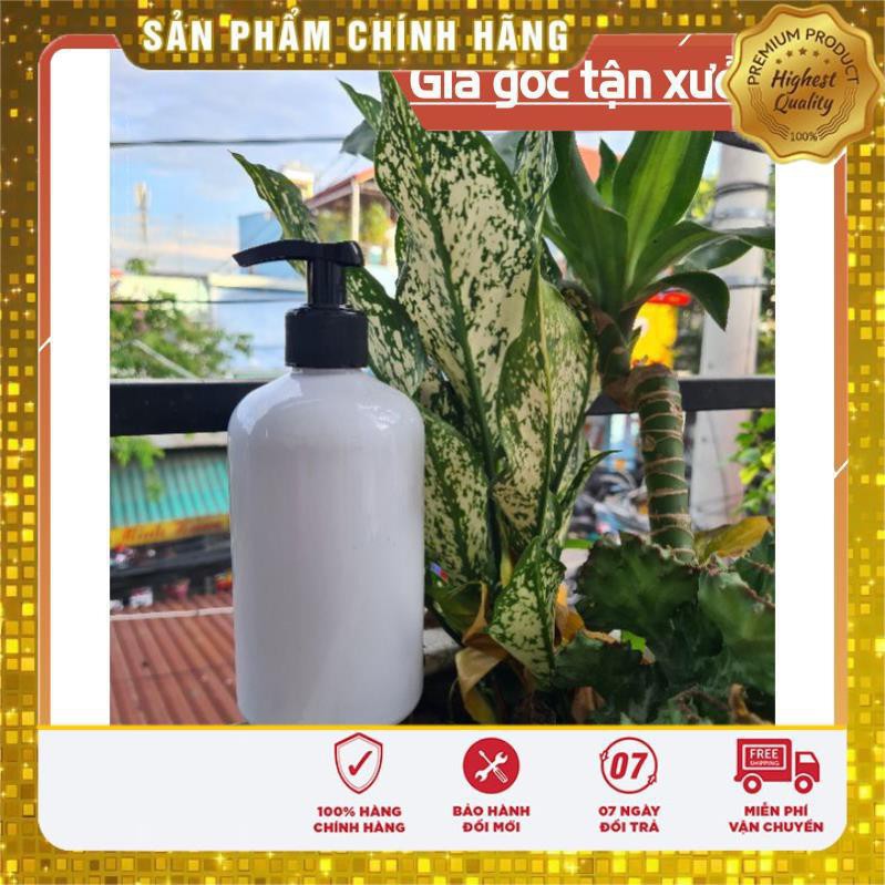 Chai Chiết Mĩ Phẩm ❤ TRÙM SỈ ❤ Chai nhựa pet vòi nhấn sữa tắm Nâu,Trắng Lùn 500ml chiết mỹ phẩm