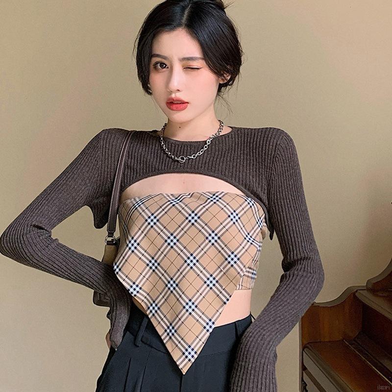 Áo ống ca rô xinh xắn dành cho nữ | BigBuy360 - bigbuy360.vn