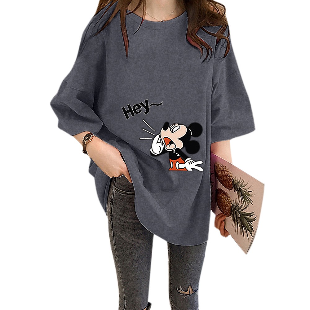 Áo Thun Nữ Tay Ngắn In Hình Chuột Mickey Thời Trang Hàn Quốc