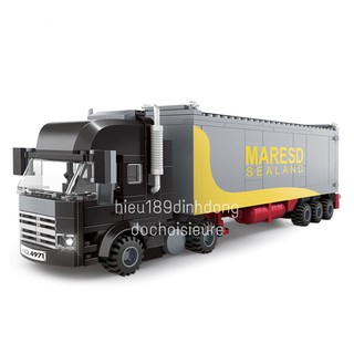 Lắp ráp xếp hình xe container màu đen 4971