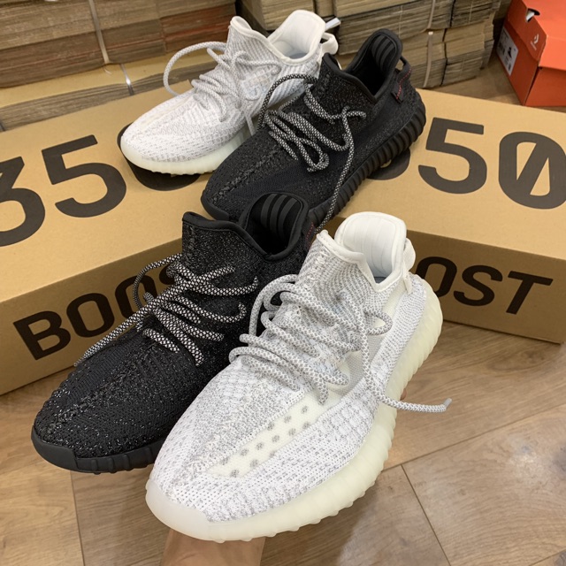 | New + Ảnh Thật | Giày Yeezy V2 350 Trắng Đen Full phản quang | BigBuy360 - bigbuy360.vn