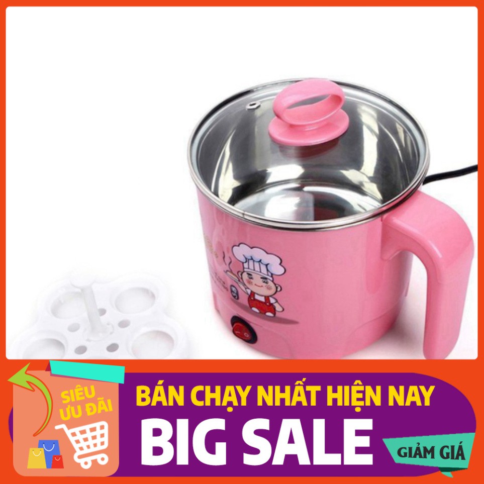 [FREE SHIP] Nồi Lẩu Mini Đa Năng Kèm Giá Hấp + Tặng Kèm Bộ Đũa, Thìa Hàn Quốc 💥SIÊU HOT💥