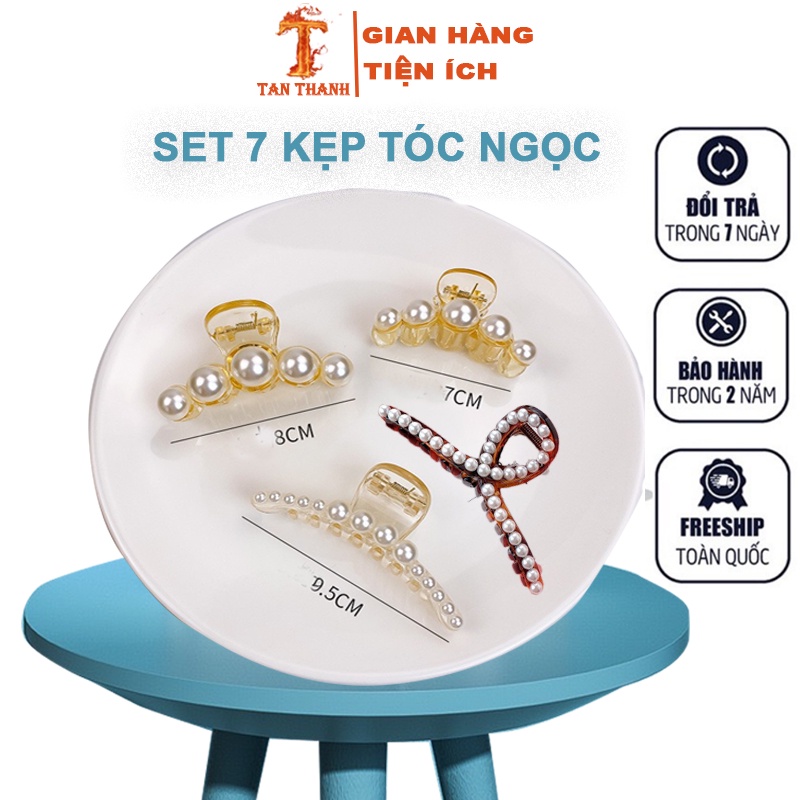 Kẹp Tóc -Set 7 Chiếc Kẹp Tóc Ngọc Trai Nhân Tạo Mẫu Mới Hottrend Phong Cách Hàn Quốc Cho Chị EM