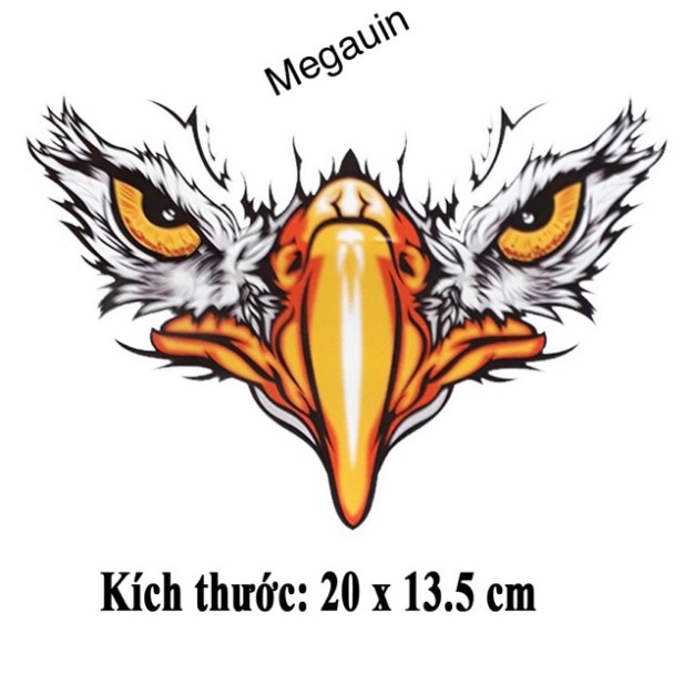 Decal mặt đại bàng 3 lớp chống nước (giá 1 cái)