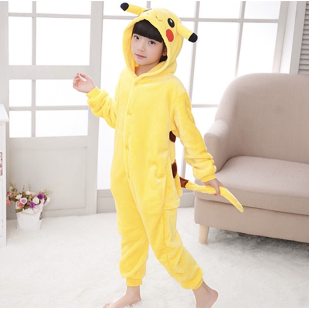 👑  Bộ Đô Thú Pikachu Trẻ Em , Bộ Đồ Thú Cosplay Hình Pikachu Cho Bé  👑