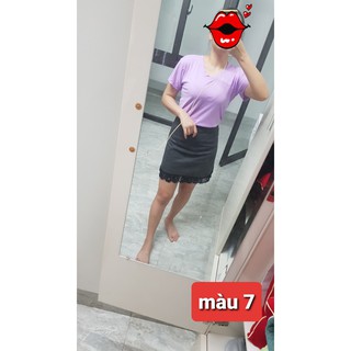Áo thun nữ trơn cổ tim
