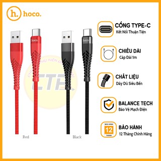 Cáp sạc nhanh dây dù hoco ❤️freeship❤️ type-c 3.0a📍hoco ud02📍sử dụng cho đt androi kiểu c