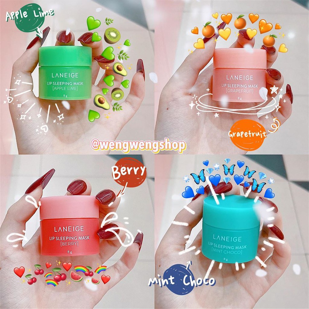 (TÁCH SET) Mặt nạ ngủ môi Laneige Lip Sleeping Mask 8g nhiều mùi