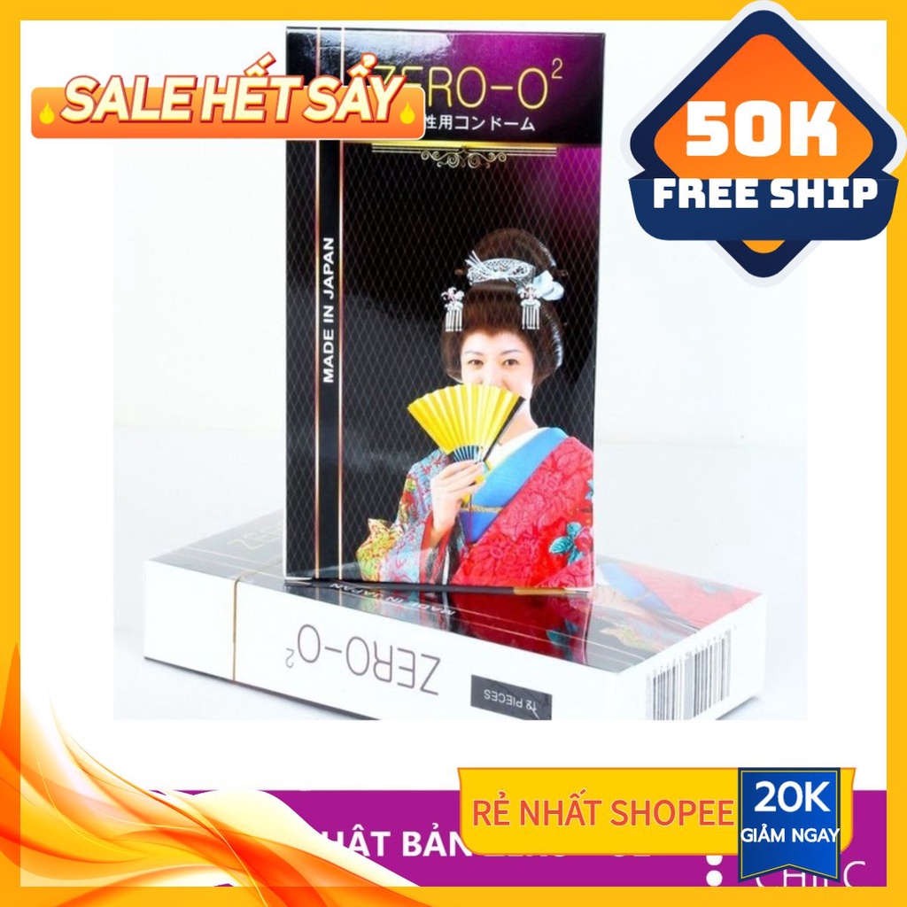 Bao cao su siêu mỏng siêu trơn hộp 12c Zero O2Nhật Bản