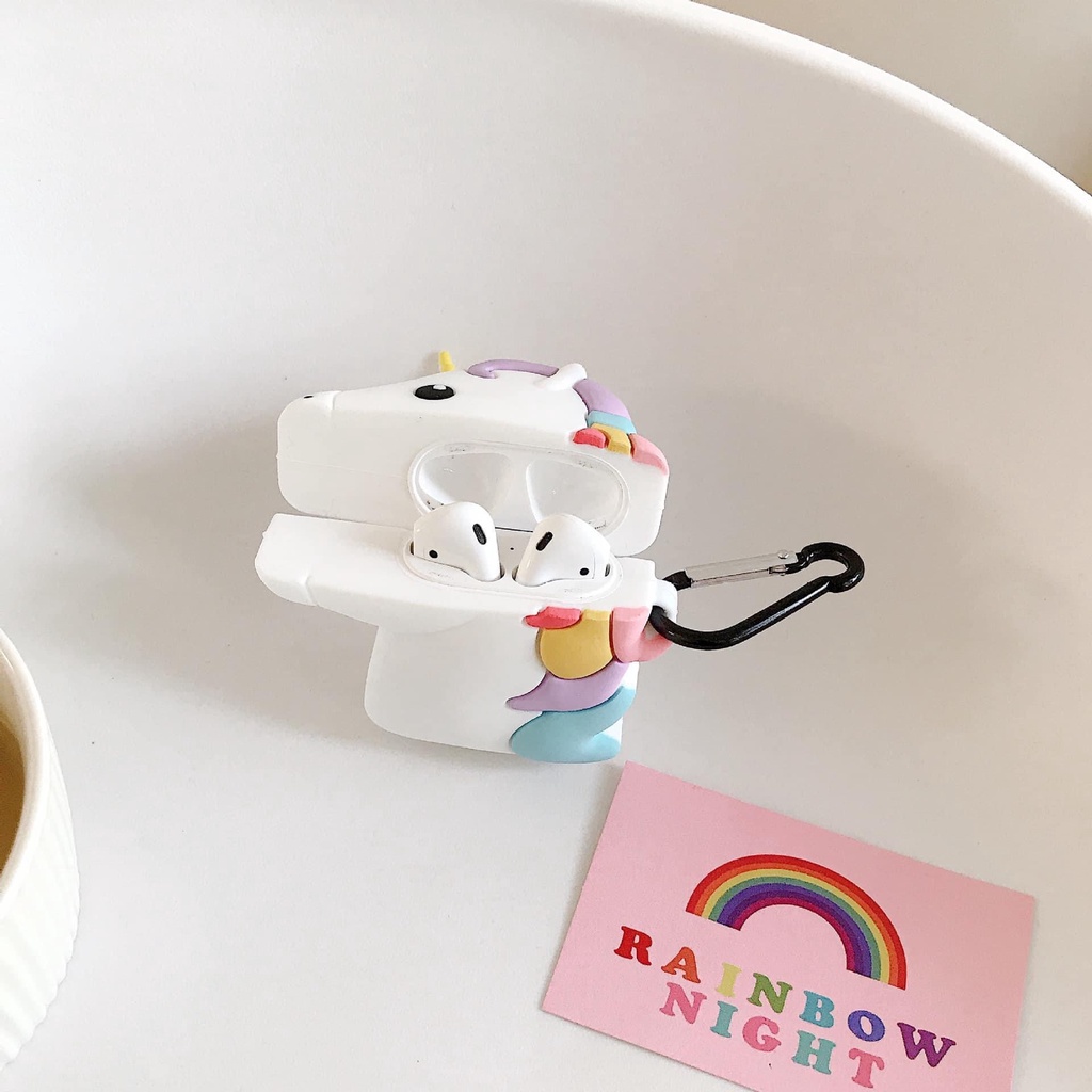 Bọc Airpods 3D hình unicorn 2 màu for i11 , inpod 12,  i17 , i9s , Airpods 1/2 , Airpods rep 1:1