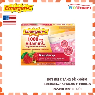 Bột sủi C tăng đề kháng Emergen-C Vitamin C 1000mg Raspberry 30 gói