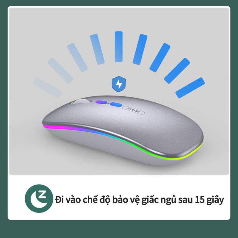 Chuột không dây S12 USB kết nối Bluetooth không tạo tiếng ồn dành cho laptop/máy tính để bàn Apple