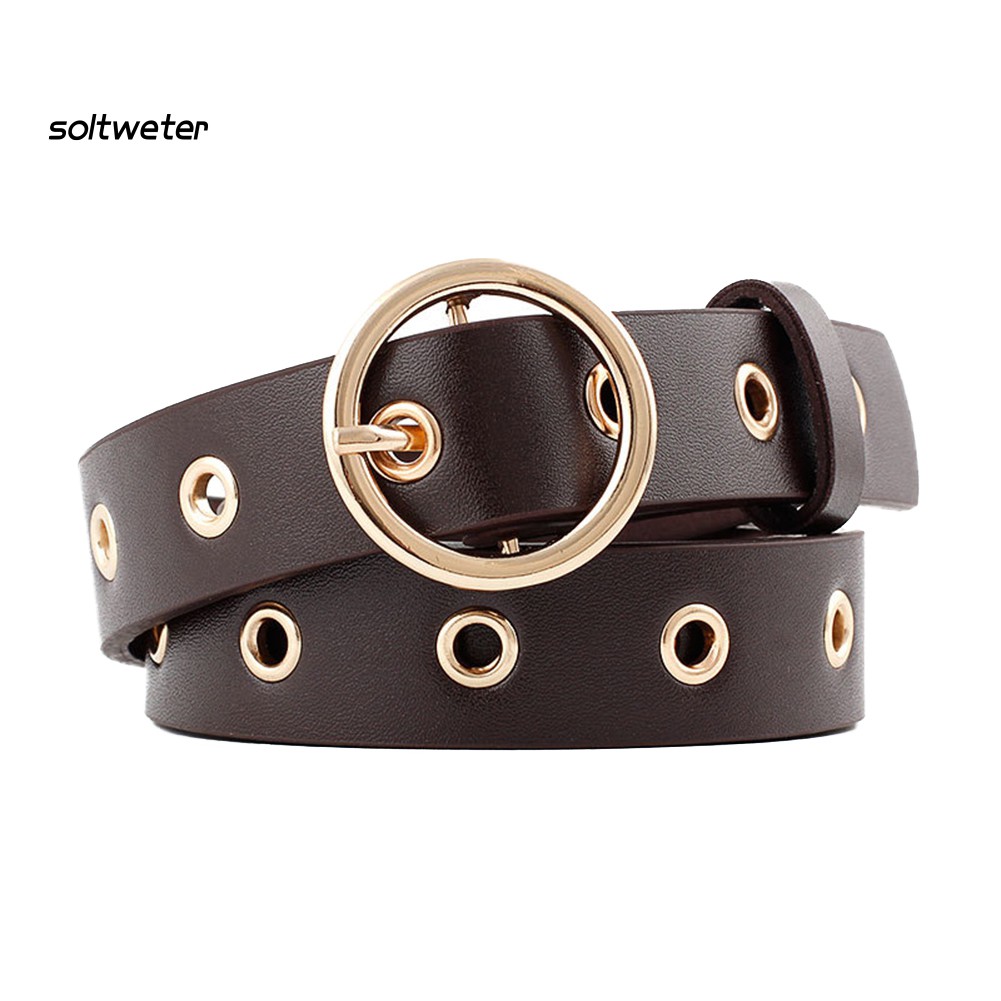 Thắt Lưng Nữ Giả Da Khóa Tròn Thời Trang