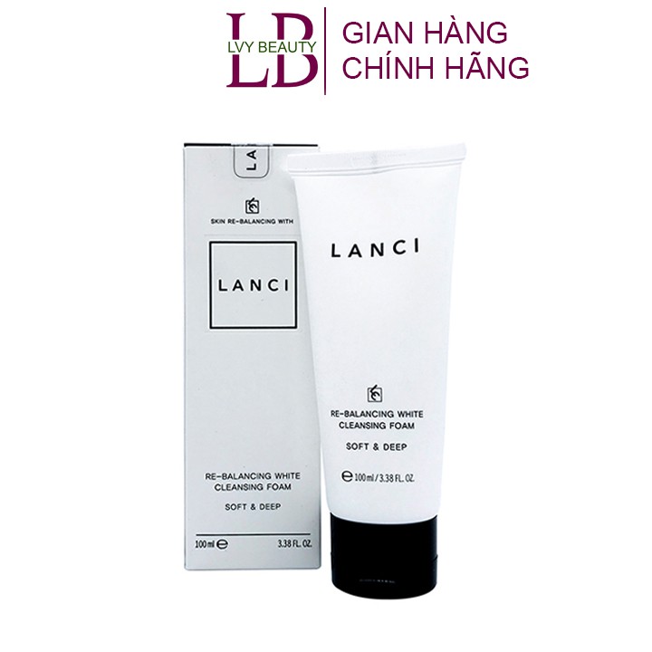 Sữa Rửa Mặt Trắng Da Lanci Whitening Deep Clean 100ml Hàn Quốc Làm Sạch Da, Ngăn Ngừa Mụn, Cấp Ẩm Da - Lvy Beauty