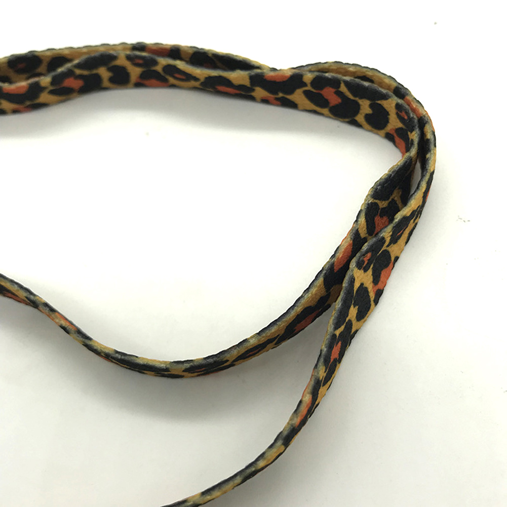 1pair Leopard Printed Polyester Shoelace Shoe Laces Casual Sports Shoelaces