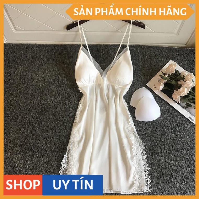 Đầm ngủ cao cấp lua satin V28