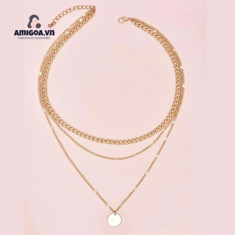 ✨✨Vòng cổ Kim Loại Nhiều Lớp Thiết Kế Đơn Giản