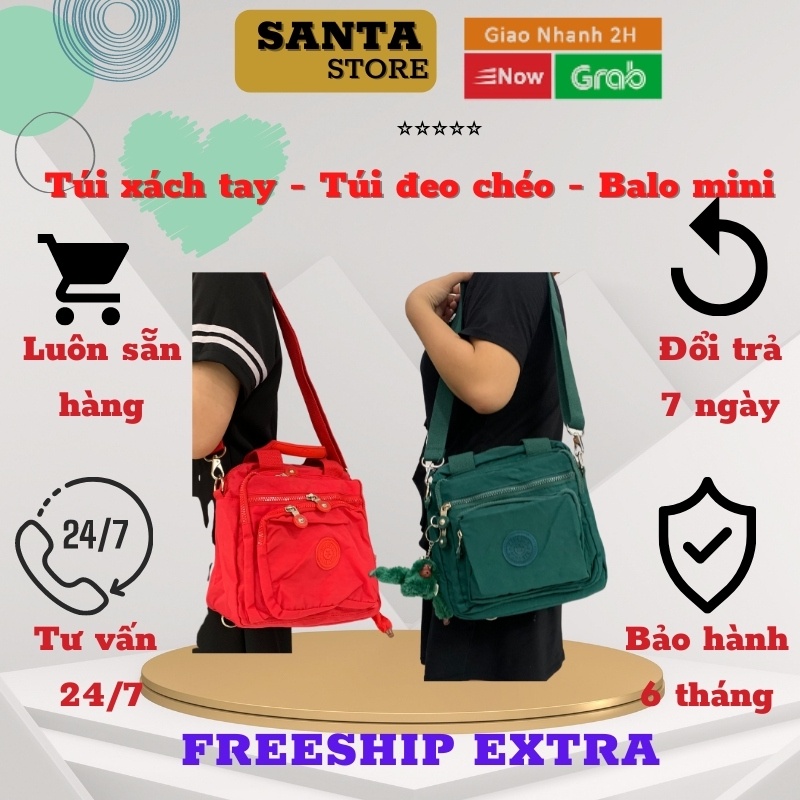 Balo Túi đeo vai đeo chéo vải dù nữ combo 3 trong 1 Kipling KL2131 SANTA STORE cao cấp thời trang giá rẻ nhiều ngăn