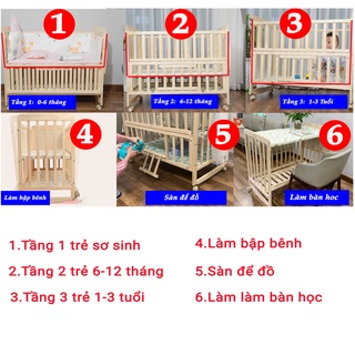 Cũi Cho Bé Hatato S218 - 6 Trong 1