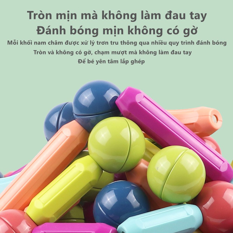 Bộ Lắp Ghép Hình Khối Các Thanh Nam Châm Phiên Bản Mới Đa Dạng Hình Dáng Đồ Chơi Giáo Dục Sớm Cho Bé Phát Triển Trí Não
