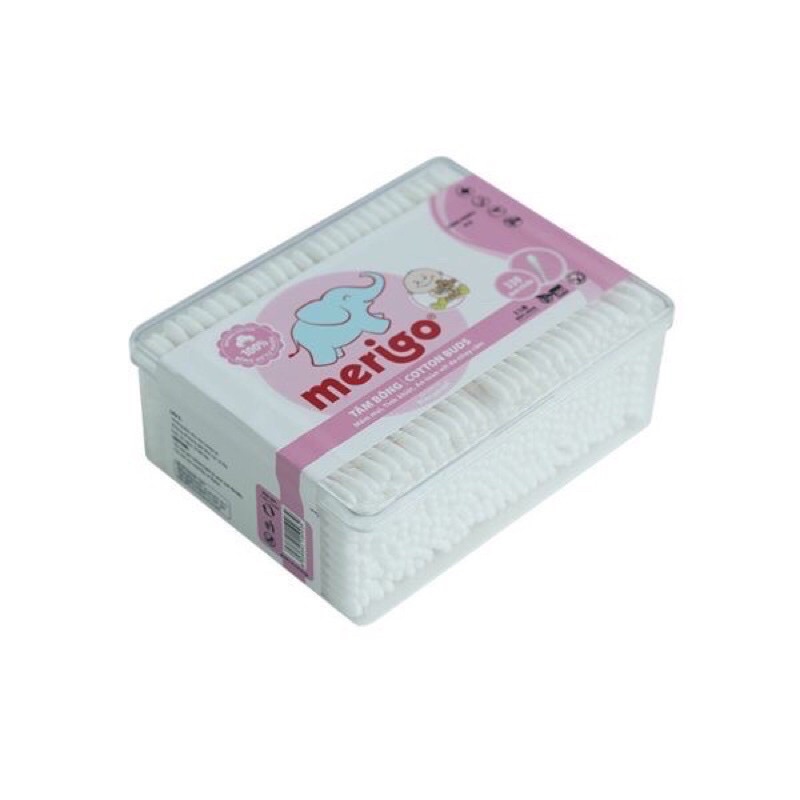 TĂM BÔNG HỘP VUÔNG MERIGI 330 QUE ĐẦU NHỎ