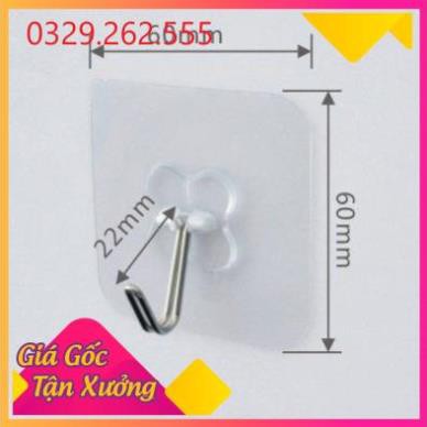 (Sale Khủng)  MÓC NHỰA DÁN TƯỜNG CHỊU LỰC TRONG SUỐT SIÊU CHẮC (1 Cái)