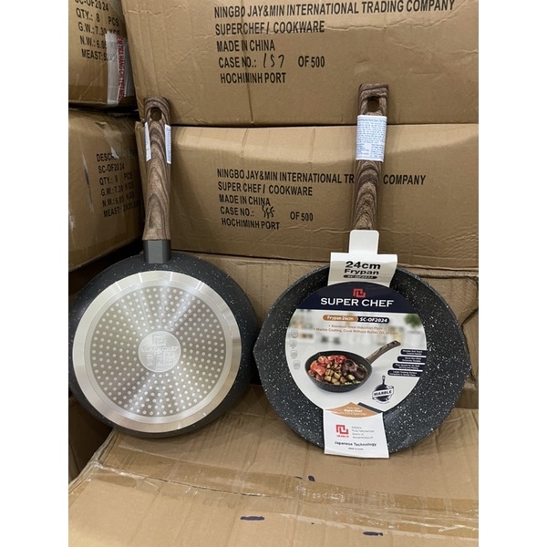 👍💁 CHẢO VÂN ĐÁ SUPER CHEF ĐÁY TỪ  size 24cm👍