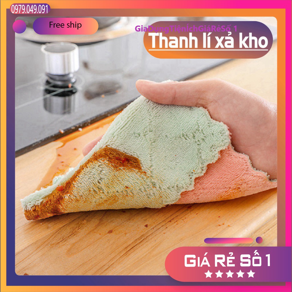 Combo 5 Khăn lau đa năng . Khăn lau bếp siêu thấm hút (24*15cm) FREESHIP 20k đơn từ 50k.