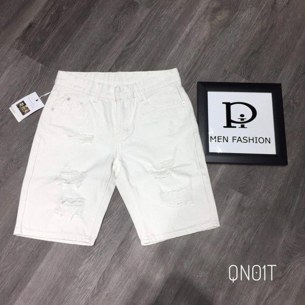 Quần short nam!Quần short jean nam trắng rách cao cấp MS0017 ❗ *