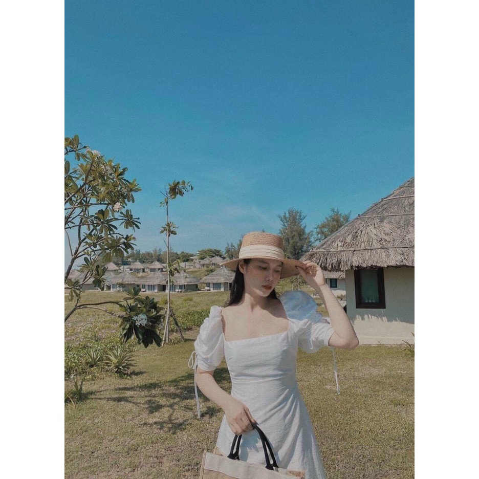[ Freeship] Đầm trắng vintage siêu dễ thương dành cho bạn gái tôn nét đẹp nữ tính xinh đẹp