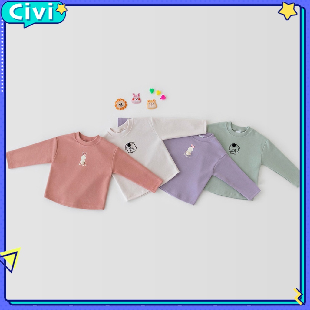 Áo Thun Cotton Dệt Kim Tay Dài Màu Sắc Kẹo Ngọt Phong Cách Phương Tây Thời Trang Xuân Thu Dành Cho Bé Trai Và Bé Gái 0438