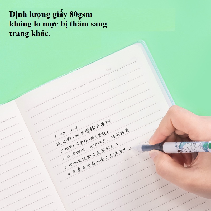 Sổ tay A5 đóng gáy khổ kẻ ngang 70 trang định lượng 80gsm
