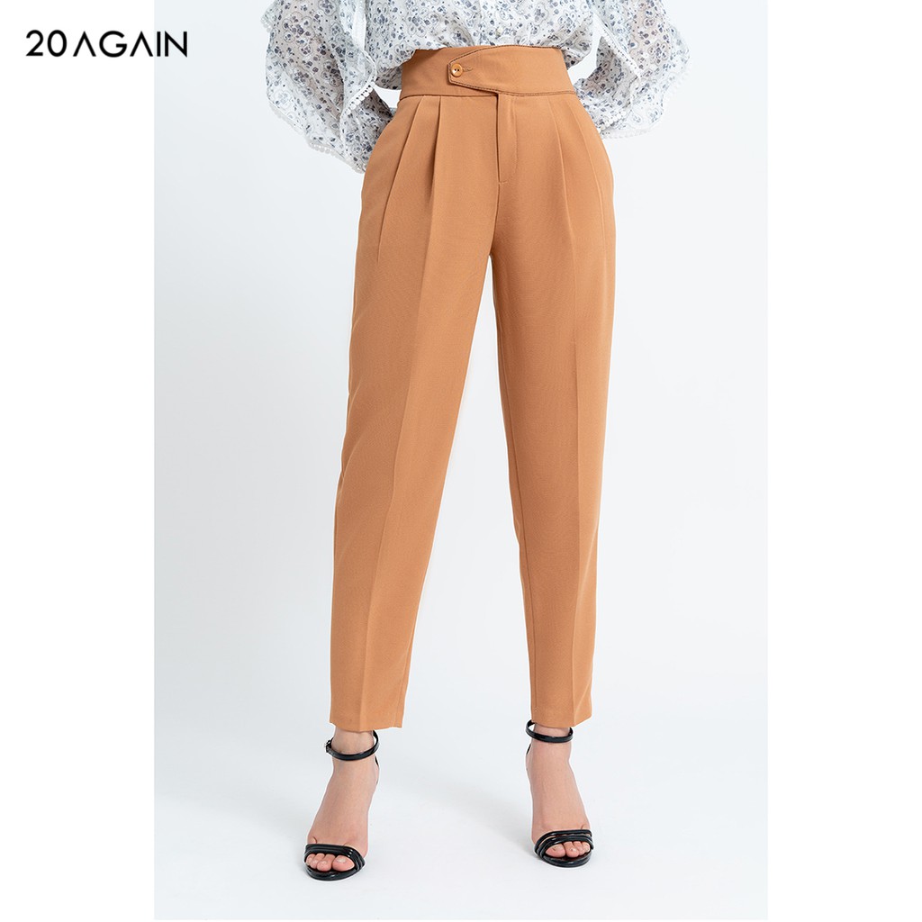 Quần tây nữ công sở 20AGAIN đủ màu, đủ size, chiết ly QAA0985 | BigBuy360 - bigbuy360.vn