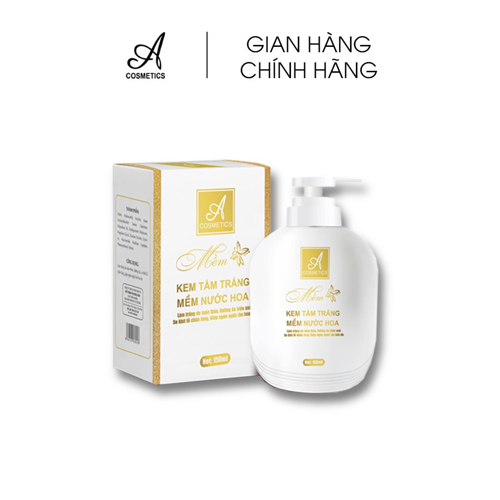 Kem tắm trắng mềm nước hoa Acosmetics 150ml, tặng gương | BigBuy360 - bigbuy360.vn