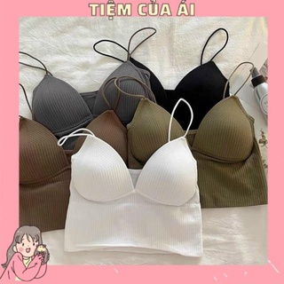 🌸 ÁO BRA HAI DÂY DỆT KIM QC - ÁO TẬP LEN TĂM BẢNG MÀU SIÊU HOT🌸